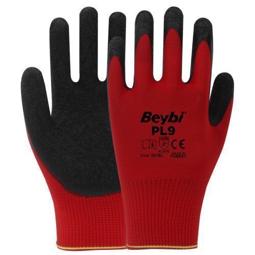 BEYBİ ELDİVEN PL 9 TIRTIKLI KIRMIZI SİYAH